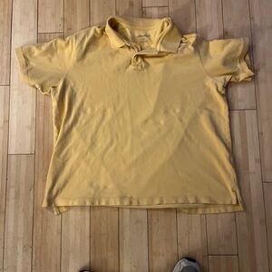 Eddie Bauer Men's  X-Large Collared 100% Cotton Mustard Yellow Polo shirt